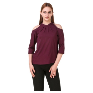 Zadmus - Wine Polyester Women's Regular Top ( Pack of 1 ) - M