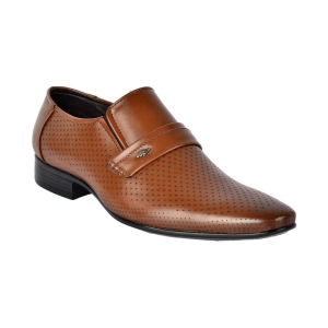 Aadi Slip On Artificial Leather Brown Formal Shoes - None