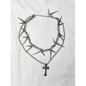 vintage-unisex-spike-and-cross-necklace