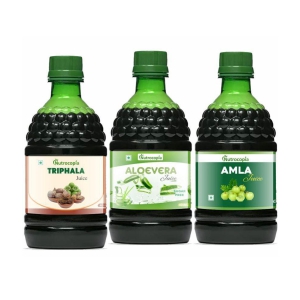 NUTROCOPIA Triphala, Aloe vera & Amla Juice to Relieves Constipation Pack of 3 of 400 ML(1200 ML)