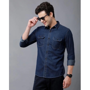 Mens Denim Cotton Sustainable Casual Denim Shirt-M-40