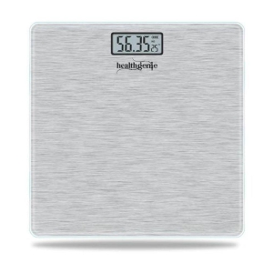 Healthgenie Electronic Digital Weighing Machine Bathroom Weighing Scale-Brushed Metallic Silver