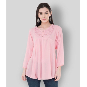 SAAKAA - Pink Rayon Women's A-Line Top ( Pack of 1 ) - XL