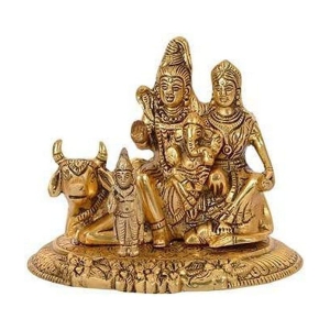 Green Tales - Brass Shiv Family Idol ( 14 cm )