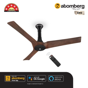 Atomberg Aris 1200mm Noiseless Smart Ceiling Fan for Home with IoT and Remote | Sleek Design and High Air Delivery | 5 Star Rated BLDC Fan | 2+1 Year Warranty (Dark Teakwood)