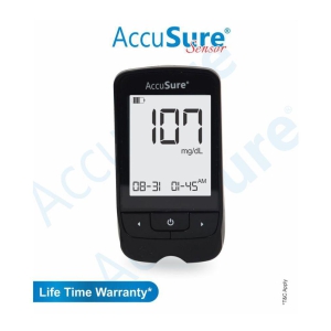 Accusure GLUCOSE MONITOR SENSOR WITH 25 STRIPS (STRIPS Expiry March 2024)