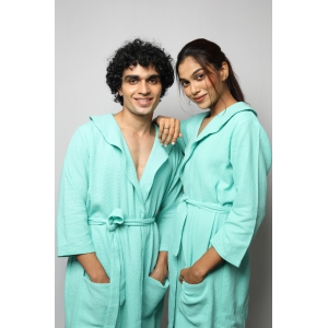 Cotton matte couple bathrobe-Mint Green / S / XS