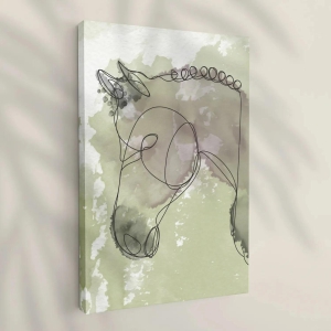 Horse Face Line Art-Essential (13.5 X 19.5 Inches) / Canvas / Gallery Wrap