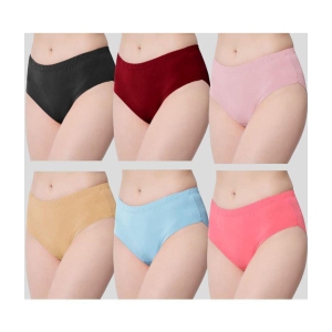 ICONIC ME Multicolor Silk Solid Womens Briefs ( Pack of 6 ) - None