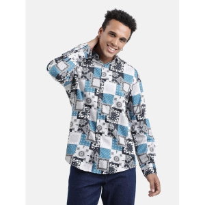 IVOC 100% Cotton Regular Fit Printed Full Sleeves Men''s Casual Shirt - Grey ( Pack of 1 ) - None