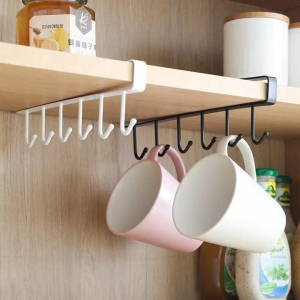 CABINET SHELF MULTIUSE HOOK HOLDER - WHITE