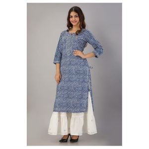 FABRR - Blue Straight Cotton Women's Stitched Salwar Suit ( Pack of 1 ) - M