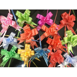 Gift Packing Pull Flower Ribbon for Gift Wrap and Decoration Gift Flower Ribbon (Multicolor, Pack of 10)