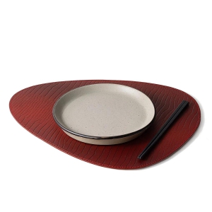 Recycled Leather Placemat-Maroon