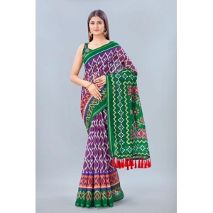 Women's Pure Cotton Bandhej Digital Print Multicolor Saree