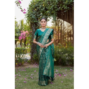 Glimmering Green Color Kanjivaram Silk Saree