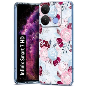 NBOX - Multicolor Printed Back Cover Silicon Compatible For infinix Smart 7 HD ( Pack of 1 )