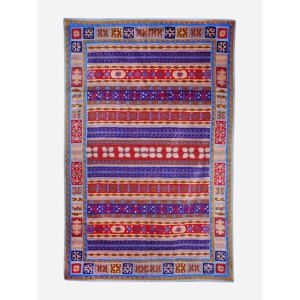 Kashmiri Royal Manuscript Silk Chain Stitch Handmade Rug