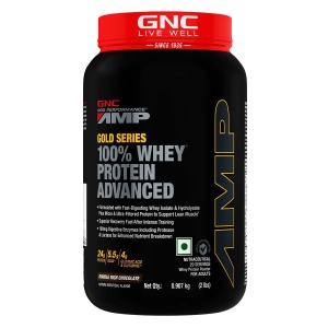 GNC AMP Gold Series 100% Whey Protein Advanced 2 lbs Double Rich Chocolate