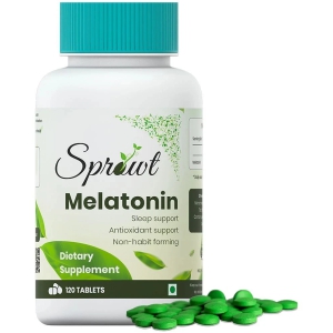 Sprowt Melatonin 10mg for better sleep | Antioxidant Support & Non-Habit Forming - 120 Veg Tablets