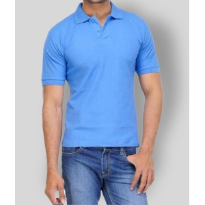 FASHION365 - Blue Cotton Blend Slim Fit Men's Polo T Shirt ( Pack of 1 ) - None