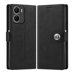 Fashionury Black Flip Cover Leather Compatible For Vivo Y16 ( Pack of 1 ) - Black