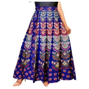 Rangun Cotton A-Line Skirt - Blue - 37-41