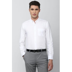 Men White Slim Fit Formal Full Sleeves Formal Shirt