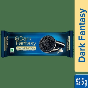 Sunfeast Dark Fantasy Sandwich Creme Biscuits - Vanilla Creme, 92.5 G Pouch