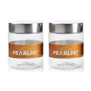 PearlPet PlusJar-2Pcs-1000ml Plastic Transparent Multi-Purpose Container ( Set of 2 ) - Transparent