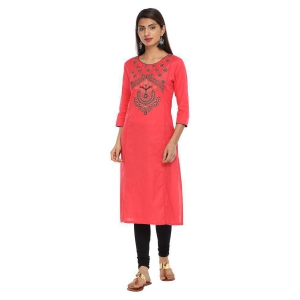 alena-red-cotton-womens-straight-kurti-m