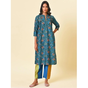 Carefree and colourful printed kurta with colour block pant-XXL