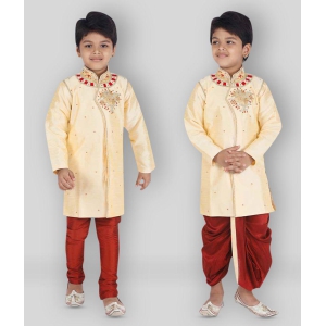 Ahhaaaa Kids Ethnic Wear Kurta, Pyjama and Dhoti Pant Set for Boys - None