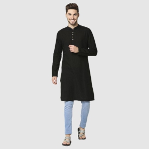 Bewakoof - Black Cotton Men's Regular Kurta ( Pack of 1 ) - None