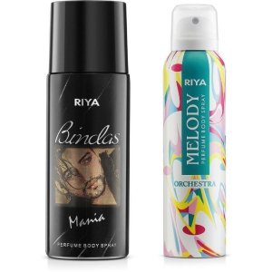 Riya Bindas & Melody Deodorant Spray & Perfume For Unisex 300 ( Pack of 2 )