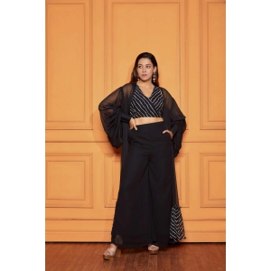 Rich Black Leheriya Co-ord Set-2XL