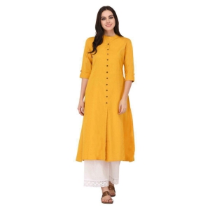 pistaa-yellow-cotton-a-line-kurti-3xl