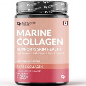 Carbamide Forte Marine Collagen Powder Supplement - for Skin Fish Collagen Powder for Women & Men - 200g Powder - Watermelon Flavour