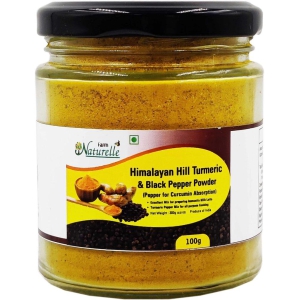 Farm Naturelle-Pure Himalayan Mountain Turmeric (Curcumin) with Black Pepper (Peperine) Powder -100g