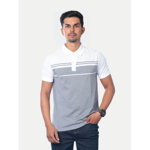 Men Grey Colour-blocked Polo T-Shirt