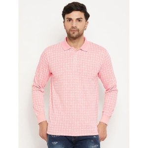 Wild West Cotton Blend Regular Fit Printed Full Sleeves Mens Polo T Shirt - Pink ( Pack of 1 ) - None