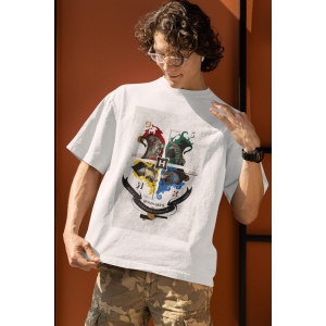 Official Harry Potter - Dormiens Nunquam Unisex Oversized T-shirt-White / XL