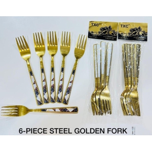 Appetizer/Salad/Dessert Fork Set, Harper Design by Godinger- Gold - Set of 6