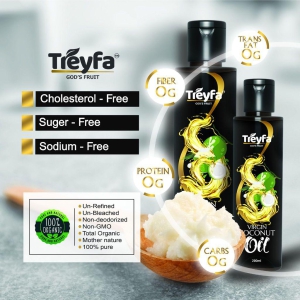 Treyfa Virgin coconut oil for hair, skin & cooking | Natural Raw Pure Organic Coconut Oil,  Non-GMO, Unrefined & Cold Pressed oil for men? & women?