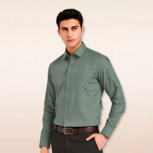 Hunter Green Satin Formal Shirt-XXL-46