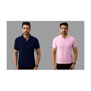 SKYRISE - Multicolor Cotton Blend Slim Fit Mens Polo T Shirt ( Pack of 2 ) - None