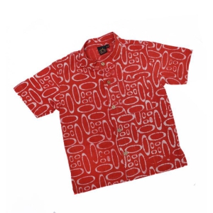 Red Shirt in Abstract Print-8-10 years