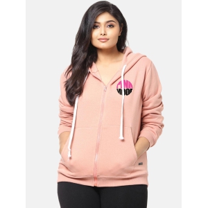 Typographic Sweatshirt With Hood Pink 5XL