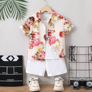 Venutaloza Kids Sunshine Floral Shirt & Shorts Without tee Two Piece Set.-3 Year- 4 Year