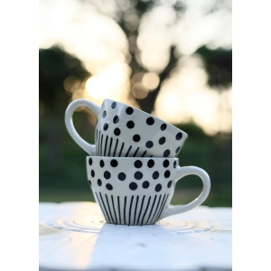 Black Lines meet Polka Mug-Single